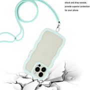 For iPhone 15 Pro Lanyard Candy Color Wave TPU Clear PC Phone Case(Green)