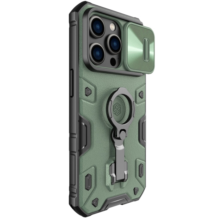 For iPhone 14 Pro NILLKIN CamShield Armor Pro Magnetic Phone Case(Green) - iPhone 14 Pro Cases by NILLKIN | Online Shopping South Africa | PMC TechLife | Buy Now Pay Later Mobicred