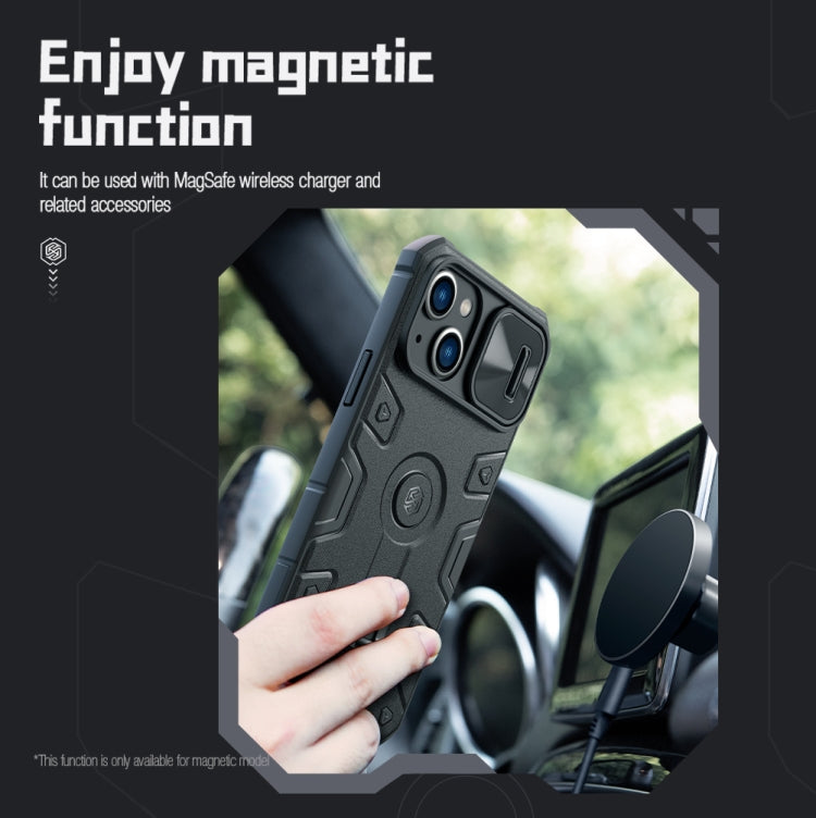 For iPhone 14 Plus  NILLKIN CamShield Armor Pro Magnetic Phone Case(Black) - iPhone 14 Plus Cases by NILLKIN | Online Shopping South Africa | PMC TechLife