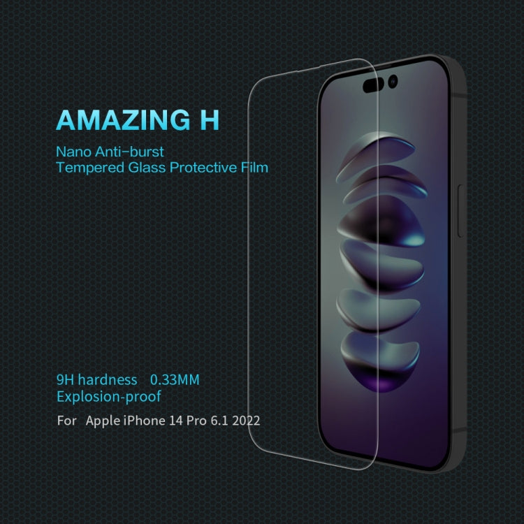 For iPhone 14 Pro NILLKIN H 0.33mm 9H Explosion-proof Tempered Glass Film - iPhone 14 Pro Tempered Glass by NILLKIN | Online Shopping South Africa | PMC TechLife | Buy Now Pay Later Mobicred