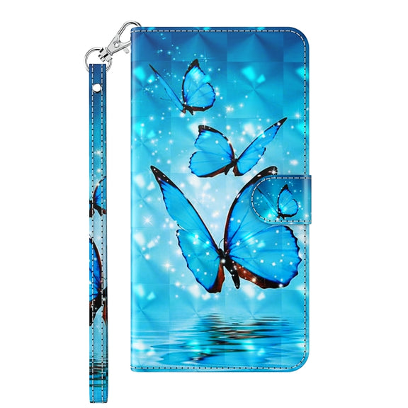 For Samsung Galaxy A23 4G/5G 3D Painting Pattern TPU + PU Leather Phone Case(Three Butterflies)