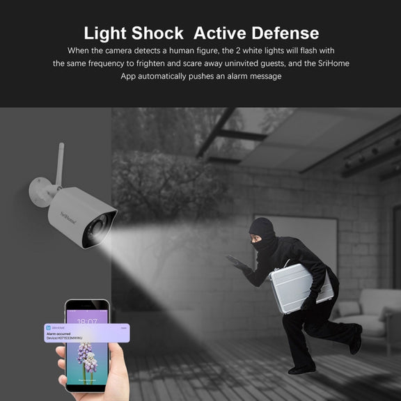 SriHome SH034C 4.0MP AI Humanoid Tracking WiFi Outdoor Surveillance Camera(EU Plug)