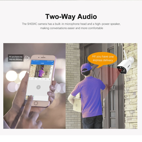 SriHome SH034C 4.0MP AI Humanoid Tracking WiFi Outdoor Surveillance Camera(AU Plug)