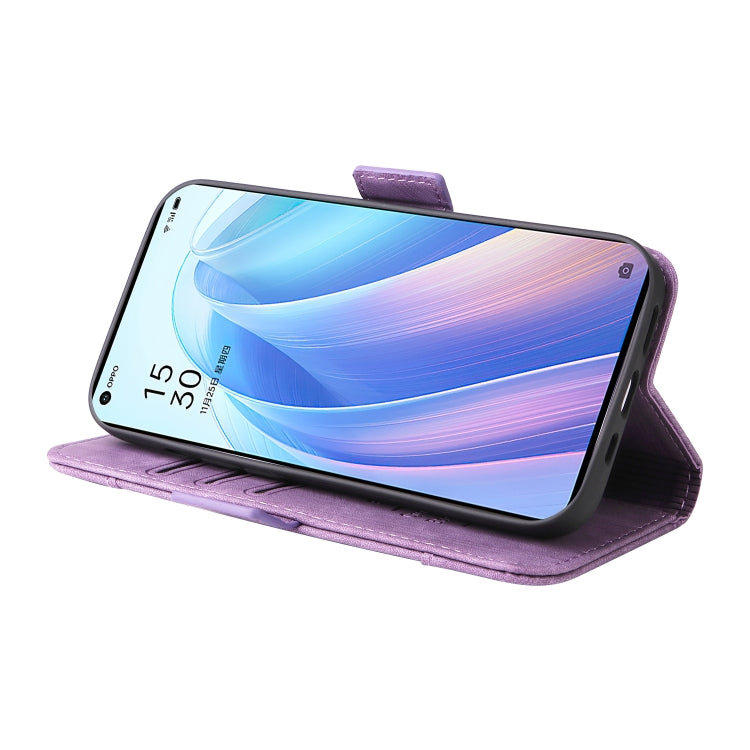 For OPPO Reno 7 Pro 5G BETOPNICE Dual-side Buckle Leather Phone Case(Purple)