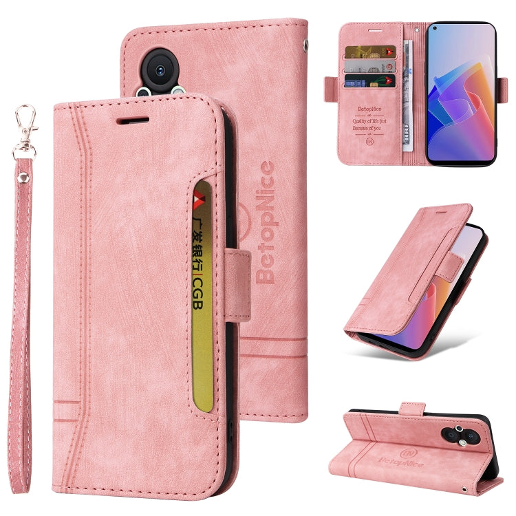 For OPPO Reno 7Z 5G BETOPNICE Dual-side Buckle Leather Phone Case(Pink) - free shipping - PMC TechLife - Order now!