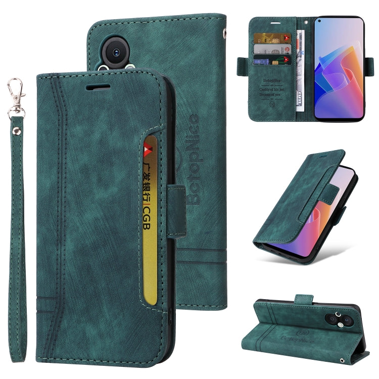 For OPPO Reno 7Z 5G BETOPNICE Dual-side Buckle Leather Phone Case(Green) - OPPO Cases by BETOPNICE | Online Shopping South Africa | PMC TechLife | Buy Now Pay Later Mobicred
