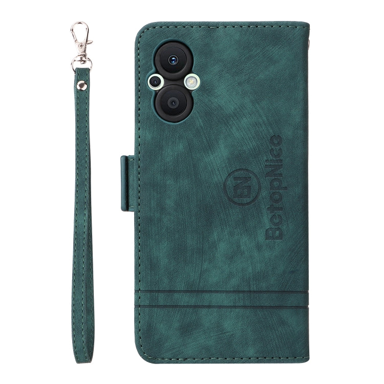 For OPPO Reno 7Z 5G BETOPNICE Dual-side Buckle Leather Phone Case(Green) - OPPO Cases by BETOPNICE | Online Shopping South Africa | PMC TechLife | Buy Now Pay Later Mobicred