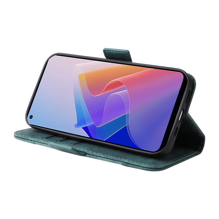 For OPPO Reno 7Z 5G BETOPNICE Dual-side Buckle Leather Phone Case(Green) - OPPO Cases by BETOPNICE | Online Shopping South Africa | PMC TechLife | Buy Now Pay Later Mobicred