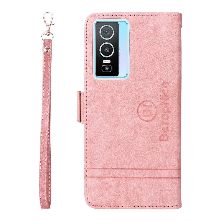 For vivo Y76 5G BETOPNICE Dual-side Buckle Leather Phone Case(Pink) - vivo Cases by BETOPNICE | Online Shopping South Africa | PMC TechLife | Buy Now Pay Later Mobicred