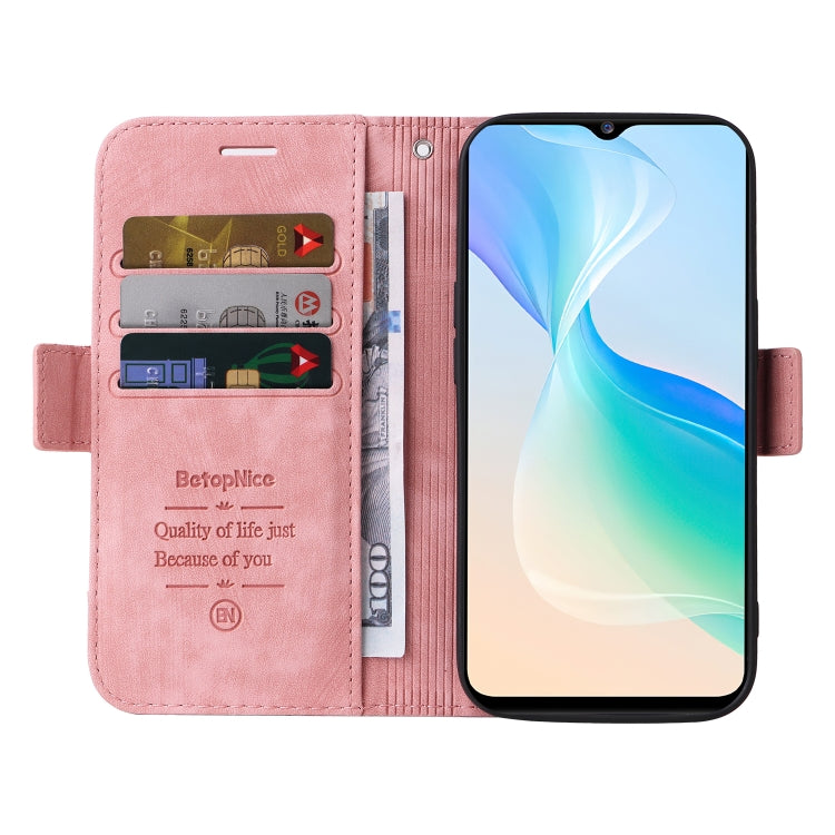 For vivo Y76 5G BETOPNICE Dual-side Buckle Leather Phone Case(Pink) - vivo Cases by BETOPNICE | Online Shopping South Africa | PMC TechLife | Buy Now Pay Later Mobicred