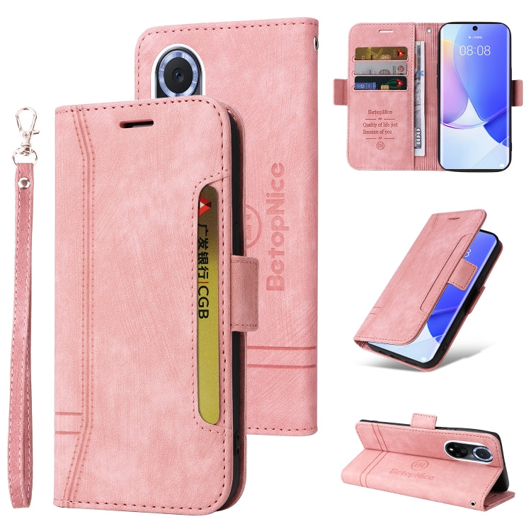 For Huawei nova 9 BETOPNICE Dual-side Buckle Leather Phone Case(Pink) - Huawei Cases by BETOPNICE | Online Shopping South Africa | PMC Jewellery | Buy Now Pay Later Mobicred