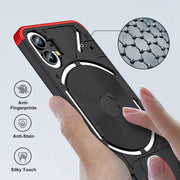 For Nothing Phone 1 GKK Three Stage Splicing Full Coverage PC Phone Case(Black Red)
