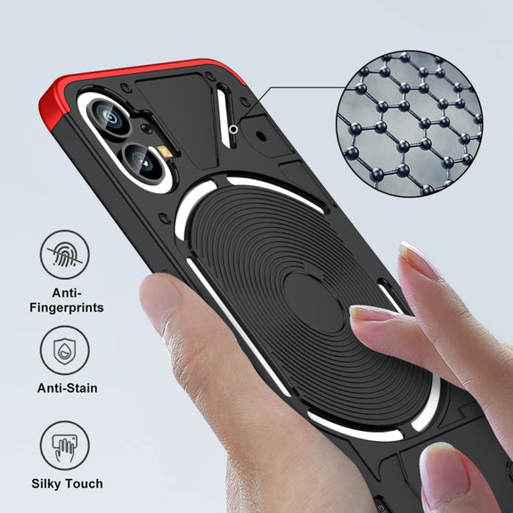 For Nothing Phone 1 GKK Three Stage Splicing Full Coverage PC Phone Case(Black Red)
