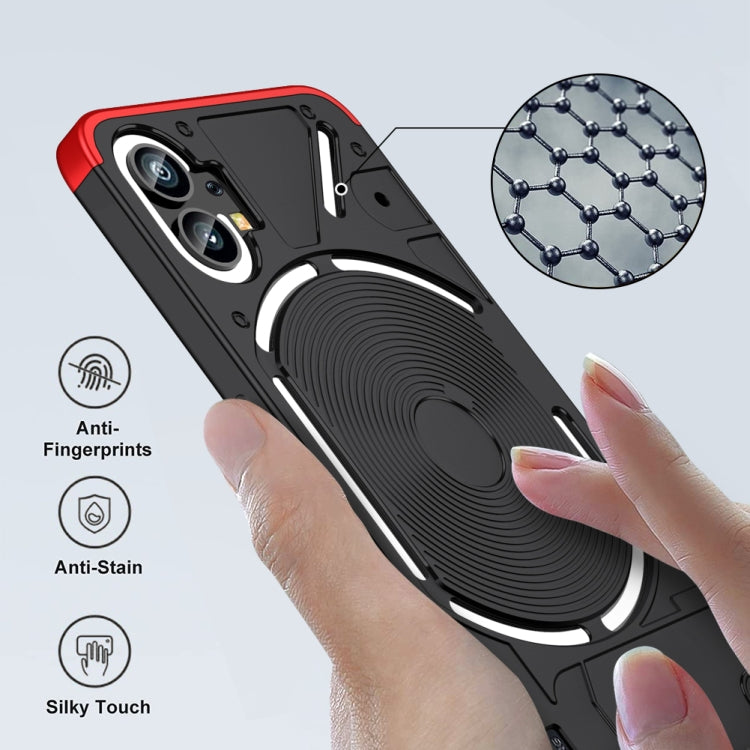 For Nothing Phone 1 GKK Three Stage Splicing Full Coverage PC Phone Case(Black Red)
