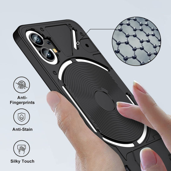 For Nothing Phone 1 GKK Three Stage Splicing Full Coverage PC Phone Case(Black)