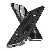 For Nothing Phone 1 GKK Three Stage Splicing Full Coverage PC Phone Case(Black Silver)