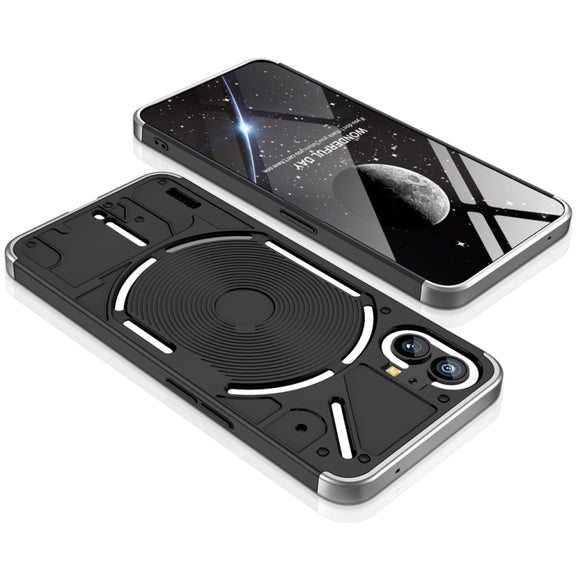 For Nothing Phone 1 GKK Three Stage Splicing Full Coverage PC Phone Case(Black Silver)