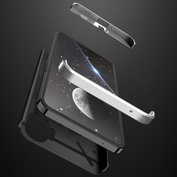 For Nothing Phone 1 GKK Three Stage Splicing Full Coverage PC Phone Case(Black Silver)