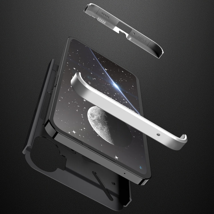 For Nothing Phone 1 GKK Three Stage Splicing Full Coverage PC Phone Case(Black Silver)