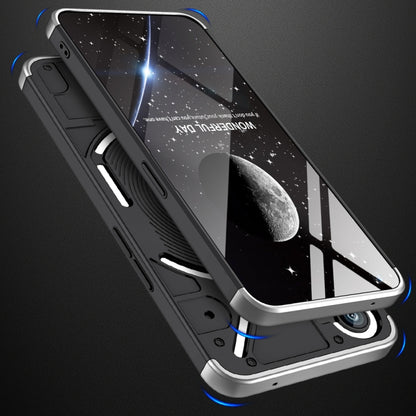 For Nothing Phone 1 GKK Three Stage Splicing Full Coverage PC Phone Case(Black Silver) - Nothing Cases by GKK | Online Shopping South Africa | PMC Jewellery | Buy Now Pay Later Mobicred