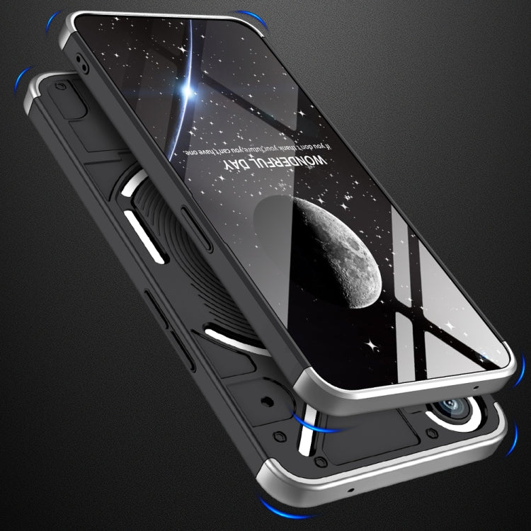 For Nothing Phone 1 GKK Three Stage Splicing Full Coverage PC Phone Case(Black Silver)