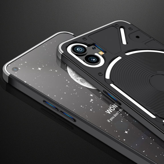 For Nothing Phone 1 GKK Three Stage Splicing Full Coverage PC Phone Case(Black Silver)