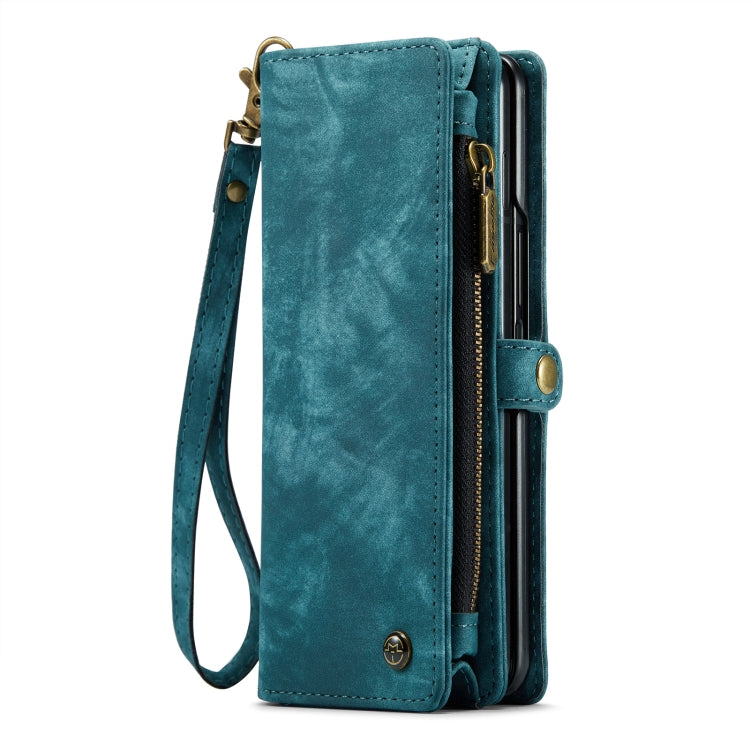 For Samsung Galaxy Z Fold4 CaseMe 008 Detachable Multifunctional Leather Phone Case(Blue)
