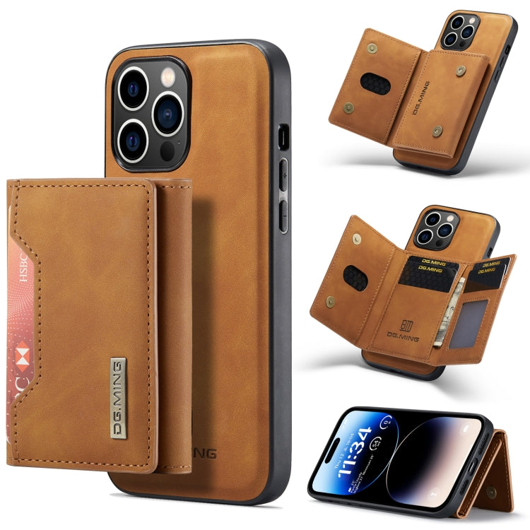 For iPhone 14 Pro Max DG.MING M2 Series 3-Fold Card Bag Leather Case(Brown) - iPhone 14 Pro Max Cases by DG.MING | Online Shopping South Africa | PMC TechLife | Buy Now Pay Later Mobicred