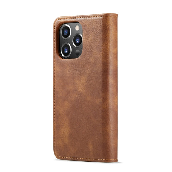 For iPhone 14 Pro Max DG.MING Crazy Horse Texture Detachable Magnetic Leather Case(Brown)