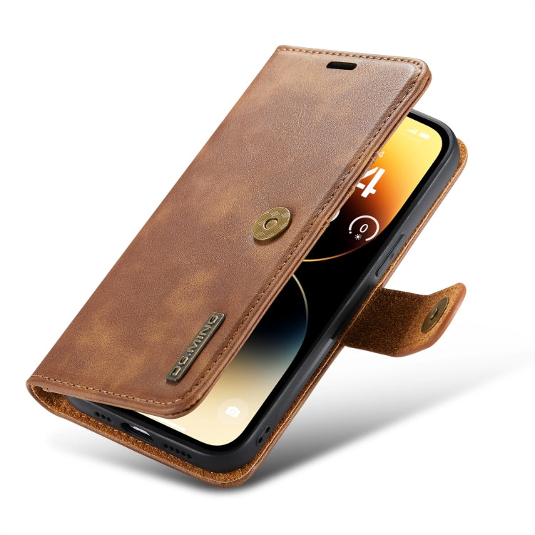 For iPhone 14 Pro Max DG.MING Crazy Horse Texture Detachable Magnetic Leather Case(Brown) - iPhone 14 Pro Max Cases by DG.MING | Online Shopping South Africa | PMC TechLife | Buy Now Pay Later Mobicred