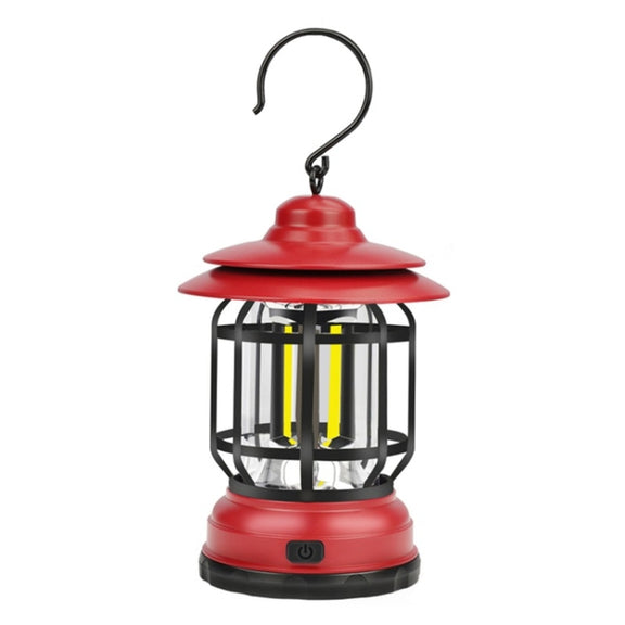 Portable Retro Hanging Lamp Lantern Camping Tent Light, Type:USB Charging(Red)
