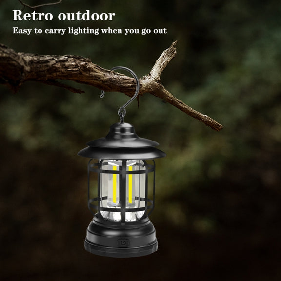 Portable Retro Hanging Lamp Lantern Camping Tent Light, Type:USB Charging(Red)