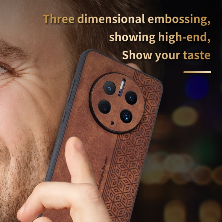 For Huawei Mate 50 Pro AZNS 3D Embossed Skin Feel Phone Case(Brown) - Huawei Cases by AZNS | Online Shopping South Africa | PMC TechLife | Buy Now Pay Later Mobicred