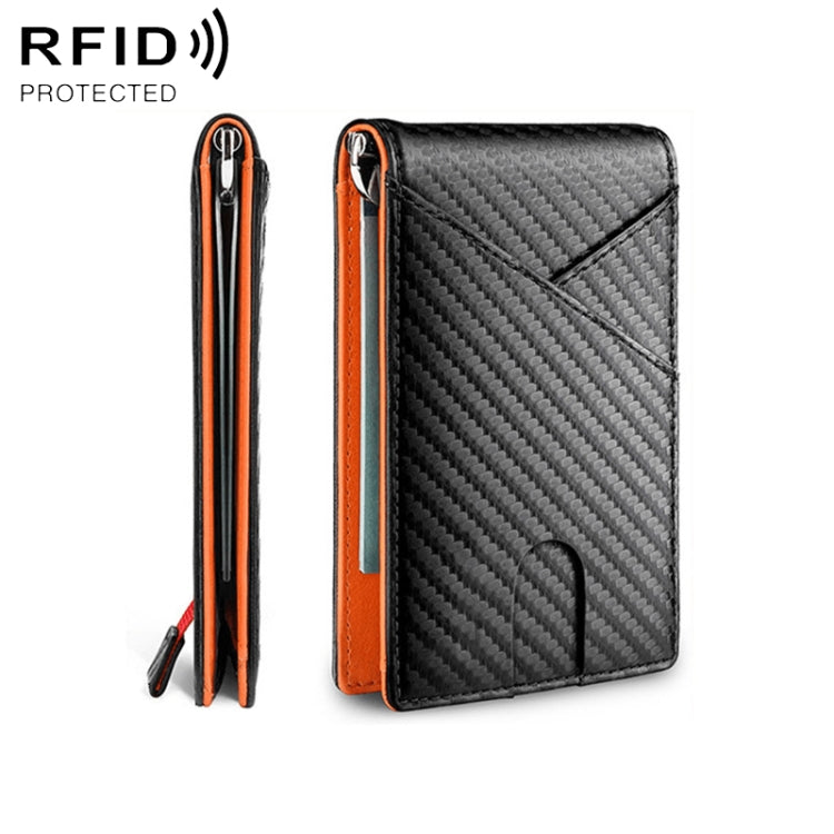 W2108A1 RFID Carbon fiber Business Wallet For Men(Orange) - free shipping - PMC Jewellery - Order now!