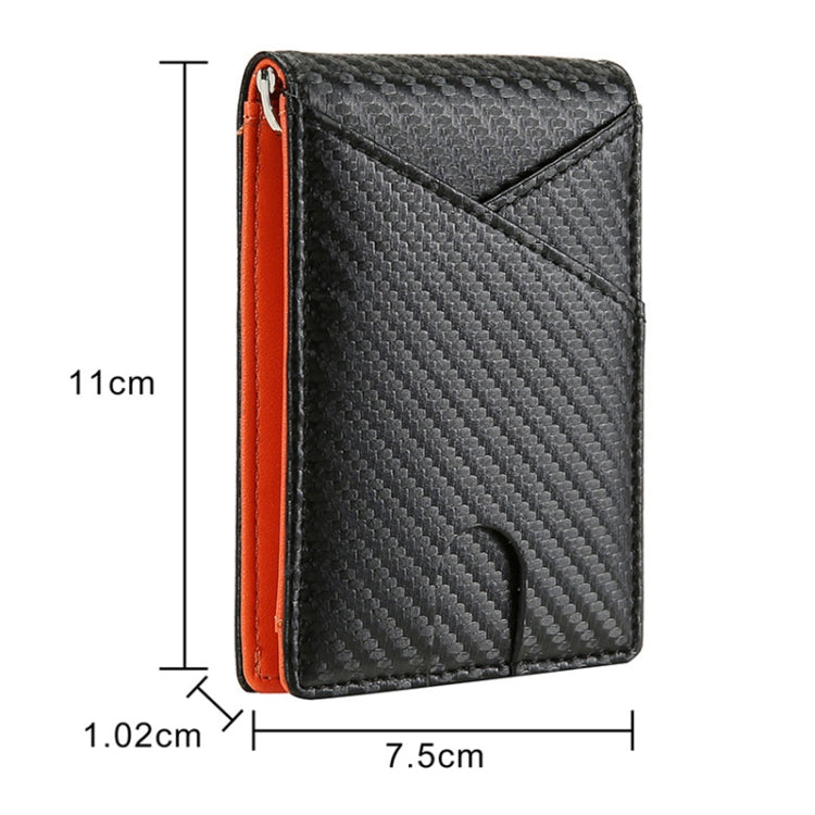 W2108A1 RFID Carbon fiber Business Wallet For Men(Orange)