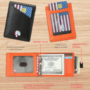 W2108A1 RFID Carbon fiber Business Wallet For Men(Black)