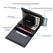 C1804H1 RFID Carbon Fiber Wallet For Men(Black Carbon Fibers)