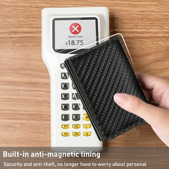 C1804H1 RFID Carbon Fiber Wallet For Men(Orange Carbon Fibre)