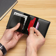 C1804H1 RFID Carbon Fiber Wallet For Men(Black Carbon Fibers)