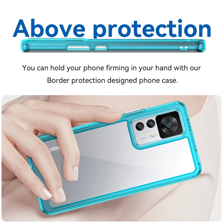 For Xiaomi Redmi K50 Ultra/Xiaomi 12T/Xiaomi 12T Pro Colorful Series Acrylic + TPU Phone Case(Transparent Blue) - free shipping - PMC TechLife - Order now!