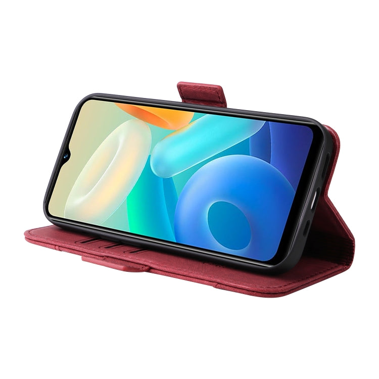 For vivo Y02s / Y16 4G BETOPNICE Dual-side Buckle Leather Phone Case(Red) - vivo Cases by BETOPNICE | Online Shopping South Africa | PMC TechLife | Buy Now Pay Later Mobicred