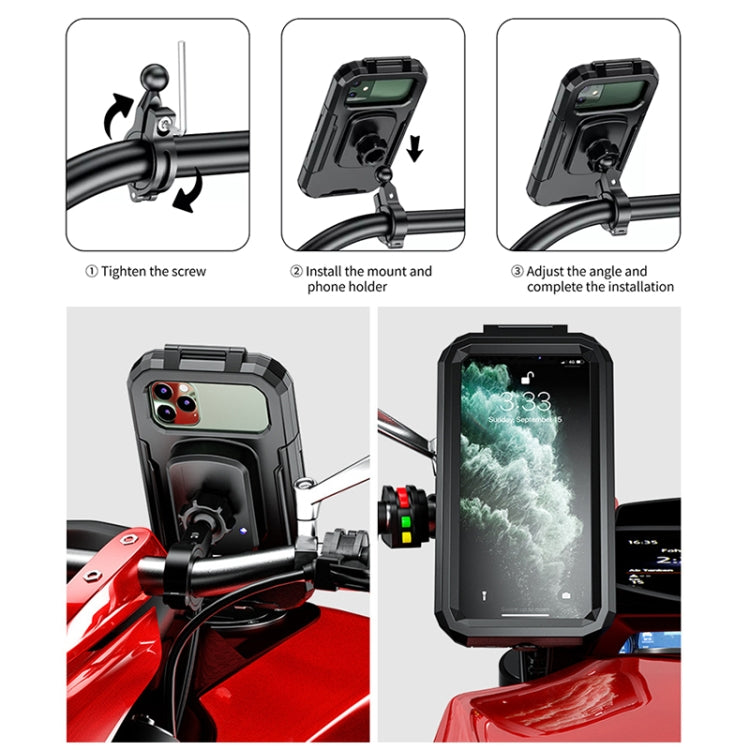 Kewig M18S-A1 Motorcycle / Bicycle Handlebar Wireless Charging Waterproof Box Mobile Phone Holder - free shipping - PMC TechLife - Order now!
