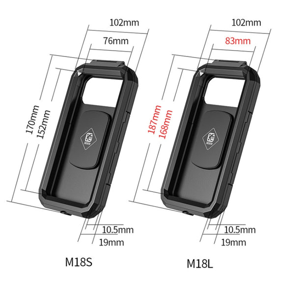 Kewig M18L-A1 Motorcycle / Bicycle Handlebar Wireless Charging Water-resistant Box Mobile Phone Holder