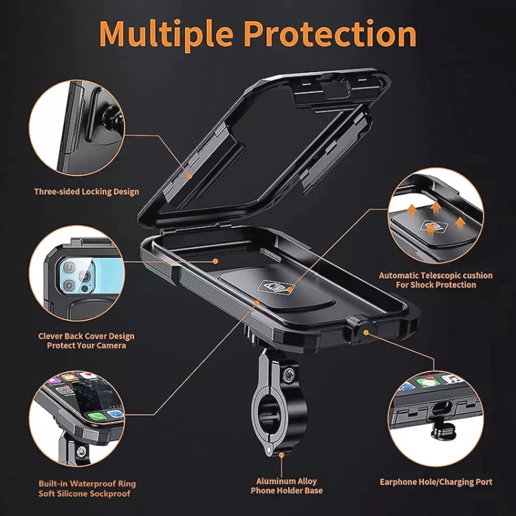 Kewig M18L-A1 Motorcycle / Bicycle Handlebar Wireless Charging Waterproof Box Mobile Phone Holder - free shipping - PMC TechLife - Order now!