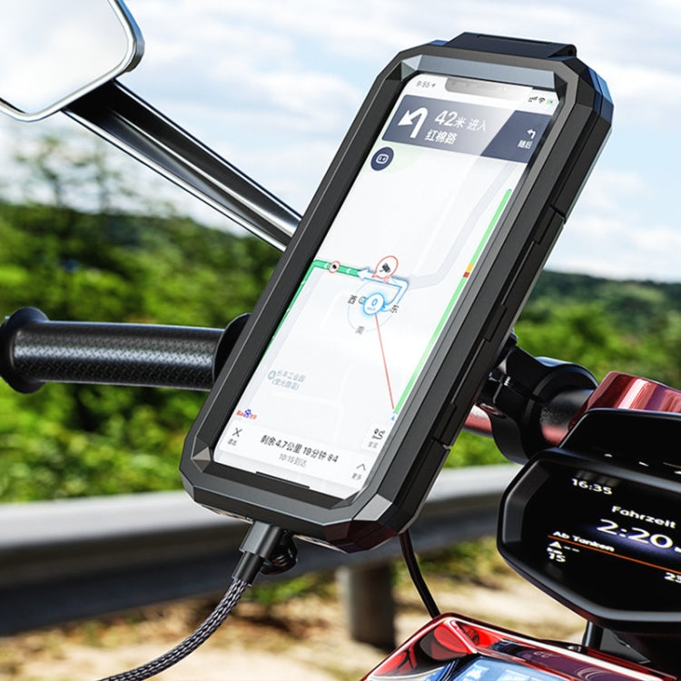 Kewig M18L-A1 Motorcycle / Bicycle Handlebar Wireless Charging Waterproof Box Mobile Phone Holder - free shipping - PMC TechLife - Order now!