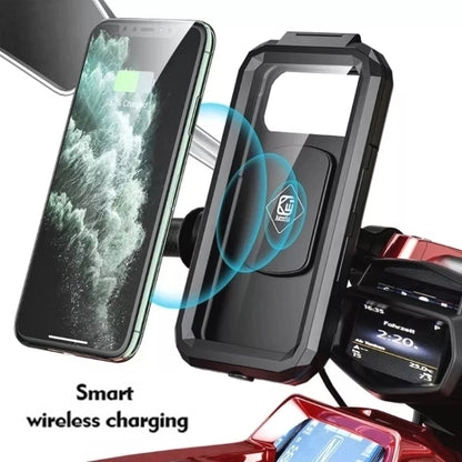 Kewig M18S-A2 Motorcycle / Bicycle Rearview Mirror Wireless Charging Waterproof Box Mobile Phone Holder - free shipping - PMC Jewellery - Order now!