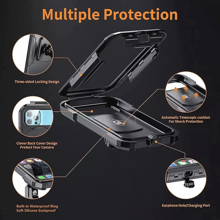 Kewig M18L-A2 Motorcycle / Bicycle Rearview Mirror Wireless Charging Waterproof Box Mobile Phone Holder - free shipping - PMC Jewellery - Order now!