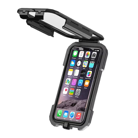 Kewig M18L-A2 Motorcycle / Bicycle Rearview Mirror Wireless Charging Water-resistant Box Mobile Phone Holder
