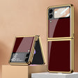 For Samsung Galaxy Z Flip4 GKK Integrated Electroplating Painted Glass Phone Case(Wine Red) - Galaxy Z Flip4 5G Cases by GKK | Online Shopping South Africa | PMC TechLife | Buy Now Pay Later Mobicred
