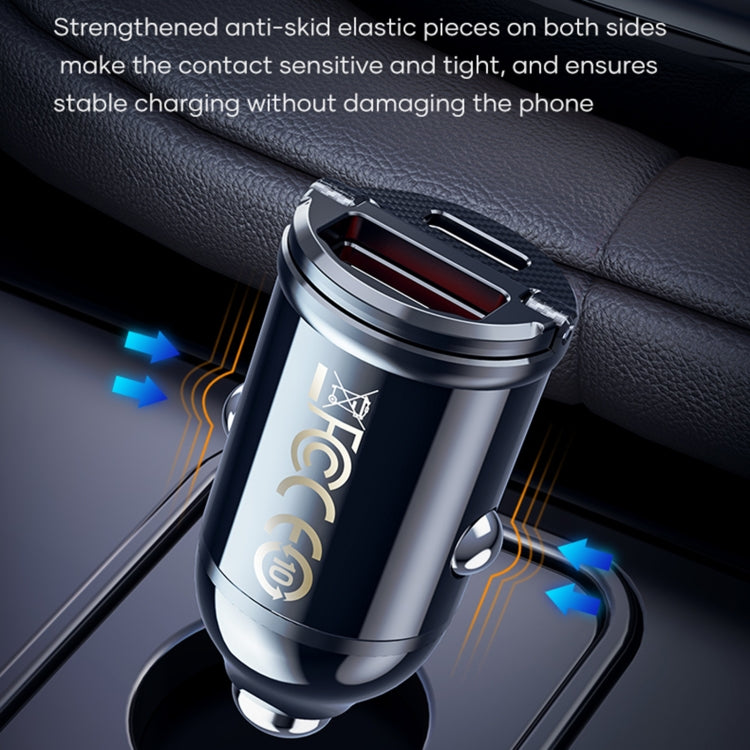 ROCK C13-F H18 Mini Portable Dual Port USB + USB-C / Type-C Car Fast Charger - free shipping - PMC TechLife - Order now!
